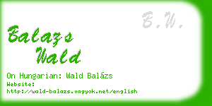 balazs wald business card