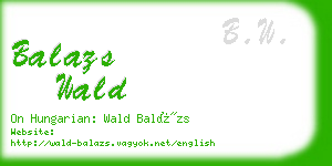 balazs wald business card